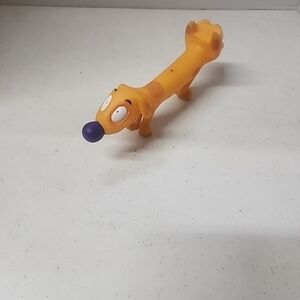 Orange Cartoon Dog Toy with Purple Nose